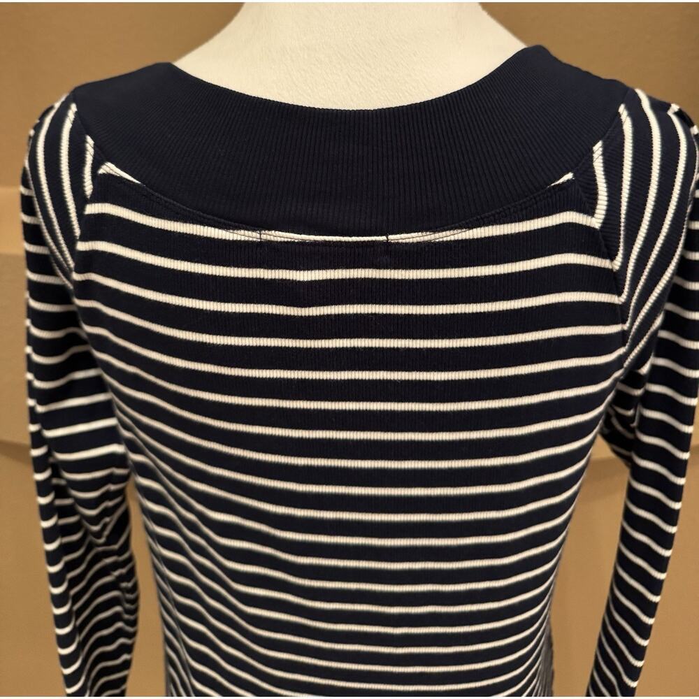 Vintage Y2K Ralph Lauren Boat Neck Striped Sweater Women's Navy White Preppy XL - Picture 5 of 7